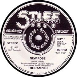 Damned New Rose Stiff Label